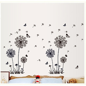 Decal dán tường Hoa bồ công anh đen AmyShop DH003 - 2 bộ (130 x 270cm)