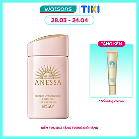 Sữa Chống Nắng Anessa Cho Da Nhạy Cảm Perfect UV Mild Milk SPF50+/PA++++ 60ml