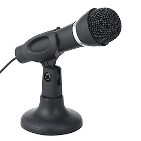 Mini Microphone with Stand 3.5mm Jack Desk Microphone for Computer Gaming Recording Chatting Singing Meeting
