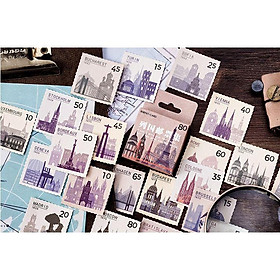 Bộ 45 Sticker Tem Thư Cổ Điển E55