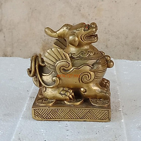 Mua Tỳ hưu bệ bằng đồng để két sắt cao 9cm  tỳ hưu phong thủy bằng đồng