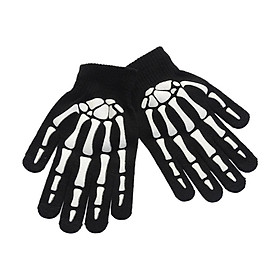 Halloween Skeleton Gloves Glow in The  for Cosplay Skull