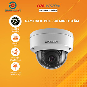 Camera IP Dome 2MP HIKVISION DS-2CD1123G0-IUF trong nhà, ngoài trời có mic - Hàng chính hãng