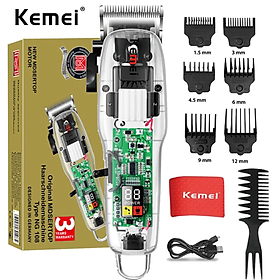 Tông đơ cắt tóc chuyên nghiệp Kemei KM-NG108 phiên bản thấy mạch, màn hình LCD công suất mạnh 5W sạc nhanh