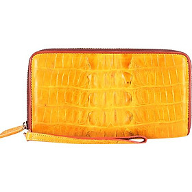 Ví Nữ Da Cá Sấu Nhiều Ngăn Gai Huy Hoàng HT3282 (11 x 22 cm) - Vàng Nghệ