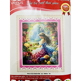Mua Tranh thêu kín cô bé trong rừng vs8122  kích thước 50 x 68 cm