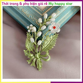 Cài áo hoa lá xanh dễ thương GC228