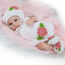 Reborn Baby Doll Girl Baby Bath Toy Full Silicone Body Eye Open Baby doll With Clothes 10inch 25cm Lifelike Cute Gifts