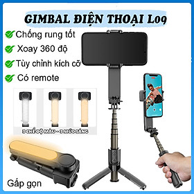 Gậy Tự Sướng Chống Rung L09 Có Đèn LED Kiểu Gimbal Tripod Dùng Cho Điện