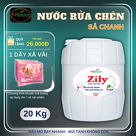 Nước rửa chén Zily can 20kg - Tặng 1 Dây xả vải Zily 10 gói