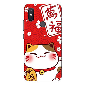 Ốp lưng điện thoại Xiaomi Mi 8 SE hình Mèo May Mắn Mẫu 4 - Hàng chính hãng