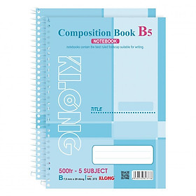 Lốc 2 Sổ Lò Xo Đơn B5 KLONG - 5 Subject MS 373 (500 trang)