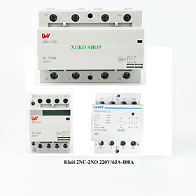 Khởi động từ contactor 4P CHINT, LW 2NO-2NC 220V 63A-100A