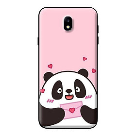 Ốp in cho Samsung Galaxy J7 Plus  Panda Nền Hồng - Hàng chính hãng