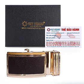 Đầu khóa da bò Huy Hoàng 3,5P đầu vàng màu nâu HT9114