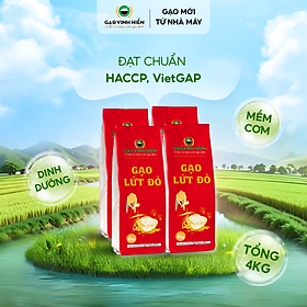 [TIẾT KIỆM] Combo 4 túi Gạo Lứt Đỏ Vinh Hiển - Tiết kiệm, dẻo mềm, dễ ăn