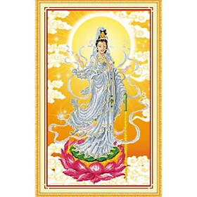 Mua tranh thêu chữ thập Quan Âm 45x70cm - chưa thêu