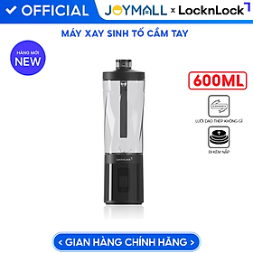 Máy Xay Sinh Tố Cầm Tay LocknLock Powerful Portable Blender EJJ356BLK 600ml, Hàng Chính Hãng, Thiết Kế Nắp Kèm Miệng Uống – JoyMall