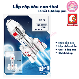 Đồ chơi lắp ráp xếp hình tàu con thoi Space Shuttle 8 trong 1 SEMBO BLOCK 203311 - 203318 (836 mảnh ghép)