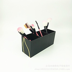 Makeup Brushes Display Stand Storage Cosmetic Container Acrylic Case&3 Holes