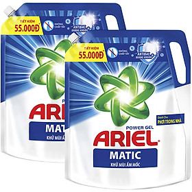 Combo 2 Túi Nước Giặt Ariel Khử Mùi Ẩm Mốc (2.1Kg/ Túi)