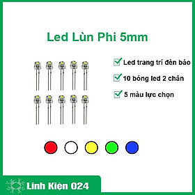 Hình ảnh Đèn led lùn siêu sáng đường kính 5mm gói 10 con làm biển quảng cáo trang trí, led cube