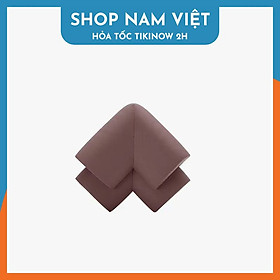Set 4 Miếng Xốp Bọc Cạnh Bàn, Bịt Góc Tủ Bảo Vệ An Toàn Cho Bé NAVIVU - Nâu - Trơn