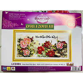 Mua Tranh thêu chữ thập Hoa khai phú quý LV3401