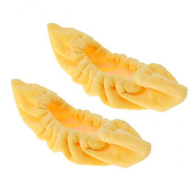 2x Ice Hockey Figure Skate Terry Cloth Blade Covers Soakers Guards Yellow