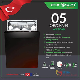 Máy rửa bát Eurosun SMS80EU21BT - Hàng chính hãng