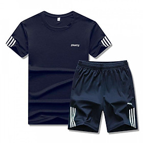 Men's Short Sleeve Sports Running Clothing Set Fitness T-Shirt Shorts 8 Piece Set