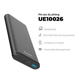 Mua Sạc dự phòng Energizer 10000mAh UE10026 - thiết kế nhỏ gọn  tích hợp 2 cổng sạc ra tiện lợi - Hàng chính hãng