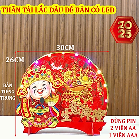 Mua MẪU MỚI Khánh Liễn Thần Tài lắc đầu để bàn khách  bàn làm việc có Led  Khánh Liễn trang trí Tết   phụ kiện trang trí Năm Mới 2025 size lớn