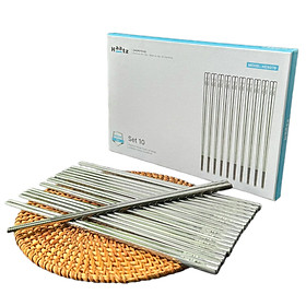 Bộ 10 đôi đũa inox 316L Hàn Quốc bảo hành 24 tháng