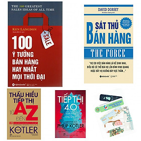 Combo 100 ý tưởng hay nhất bán hàng mọi thời đại+sát thủ bán hàng+thấu hiểu tiếp thị từ A-Z+tiếp thị 4.0(bản đặc biệt tặng kèm bookmark AHA)