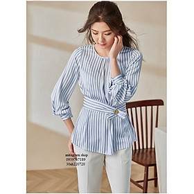 Nh220720-ÁO SƠ MI SỌC THẮT EO