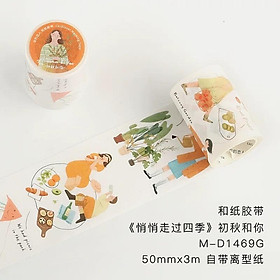 Một chu kì washi tape chủ đề cuộc sống thiếu nữ dễ thương dùng để trang trí 35cm