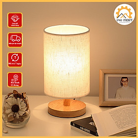 Mua ĐÈN NGỦ VITAGE-Đèn đế gỗ thông sang trọng  chụp đèn vải cao cấp vân gỗ  họa tiết trang trí  Ánh sáng bảo vệ mắt