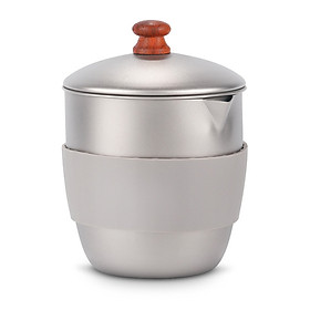 Lixada 300ml Outdoor Camping Titanium Teapot Kettle Tea Maker with Infuser