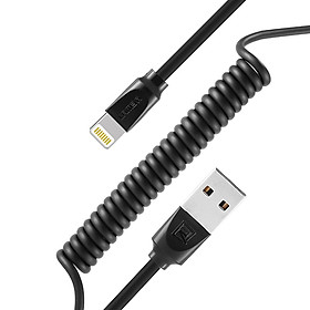 Cáp Sạc Lò Xo Xoắn IPhone Remax RC-117i - Lightning + Tặng Kèm Dây Bọc Cáp Sạc, Noc Dây Tai Nghe - Hàng Chính Hãng