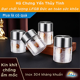 Mua  4 Cái  Hũ Chưng Yến 120ml 150ml 200ml Thủy Tinh Nắp Inox 304 Cao Cấp Đạt Chất Lượng Đức SSGP