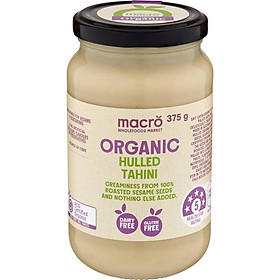 Bơ hạt vừng, hạt mè tách vỏ hữu cơ Macro -Organic Hulled Tahini hũ 375g