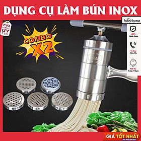 Mua Combo 2 Máy Làm Bún 5 Lưỡi Cắt - Dụng Cụ Làm Bún Tươi Mỳ Sợi Chân Châu Inox