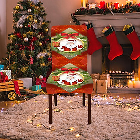 Christmas Dining Chair Cover Printed Xmas Decoration for Hotel Party Kitchen
