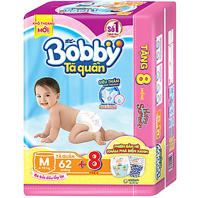 Tặng 8 Miếng Phiên Bản Hè Đặc Biệt Tã Quần Bobby Siêu Thoáng M62