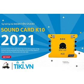 Sound card XOX K10 phiên bản 10th jubilee - Soundcard mới nhất đến từ XOX - Dùng được cho điện thoại và máy tính - Kết hợp được hầu hết các loại mic thu âm - Chuyên dùng livestream, karaoke online, thu âm chuyên nghiệp - Màu ngẫu nhiên - Hàng chính hãng