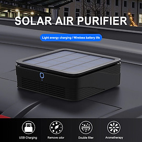 Máy lọc không khí, khử mùi ô tô năng lượng mặt trời Solar USB Car Charger Air Purifier BL-101