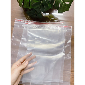 Mua Túi Zip Trong Chỉ Đỏ Lớn Size 25cm x 18cm (Zipper Dày Dặn  Tiện Lợi Đựng Các Món)