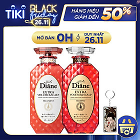 Bộ gội xả Diane Extra Volume & Scalp Treatment giảm gàu chống rụng tóc Hàn Quốc 450ml tặng móc khoá 