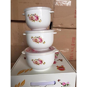 Mua Bộ 3 thố sứ nắp hút chân không có tai